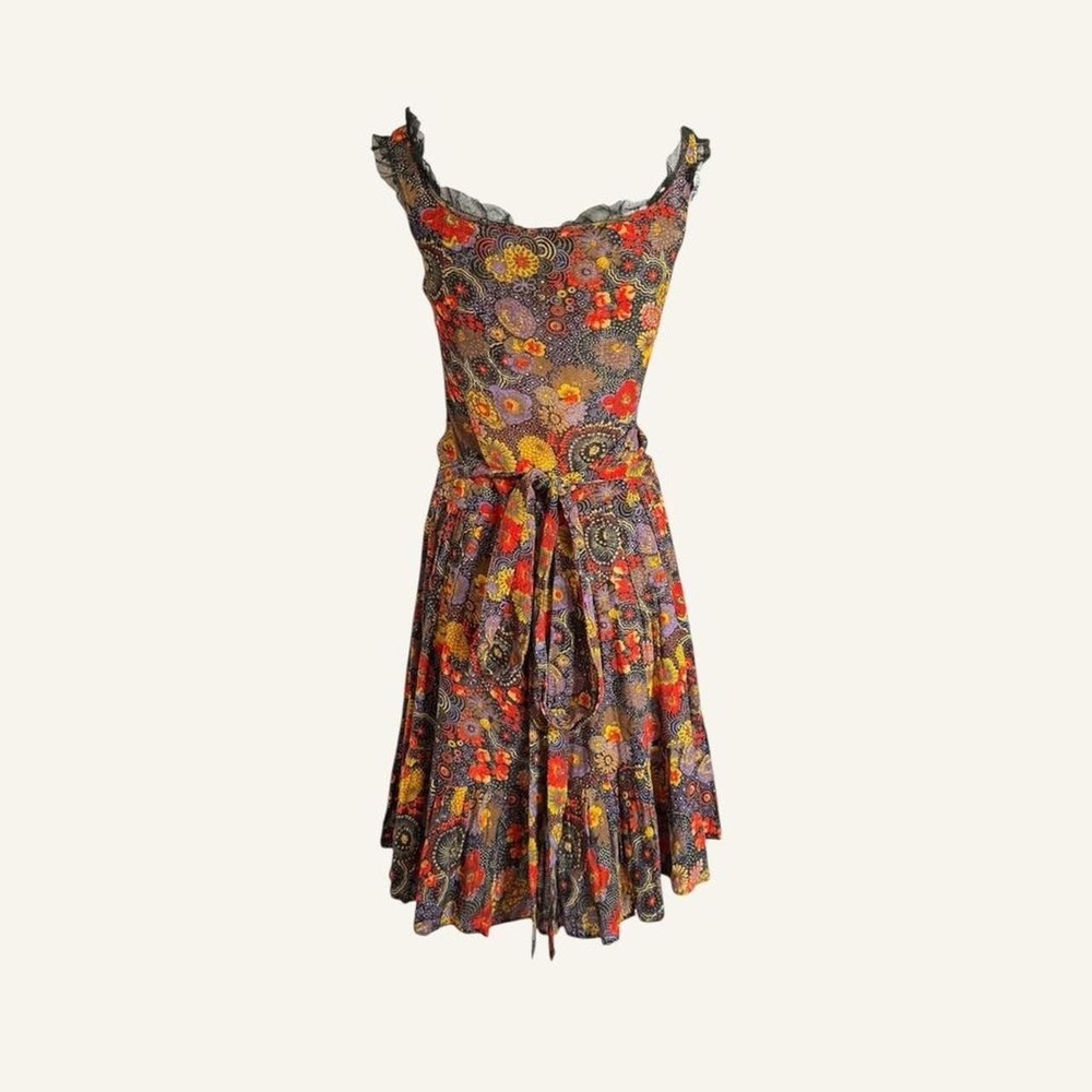 D&G Dolce Gabbana floral corset dress lace overlay vintage designer belt y2k - Picture 2 of 4